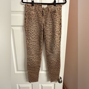 Current/Elliott Camel Leopard Stiletto Jeans